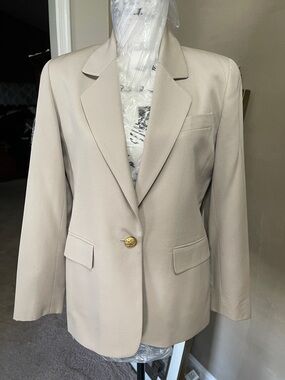 Talbots Beige Single-Button Tailored Blazer